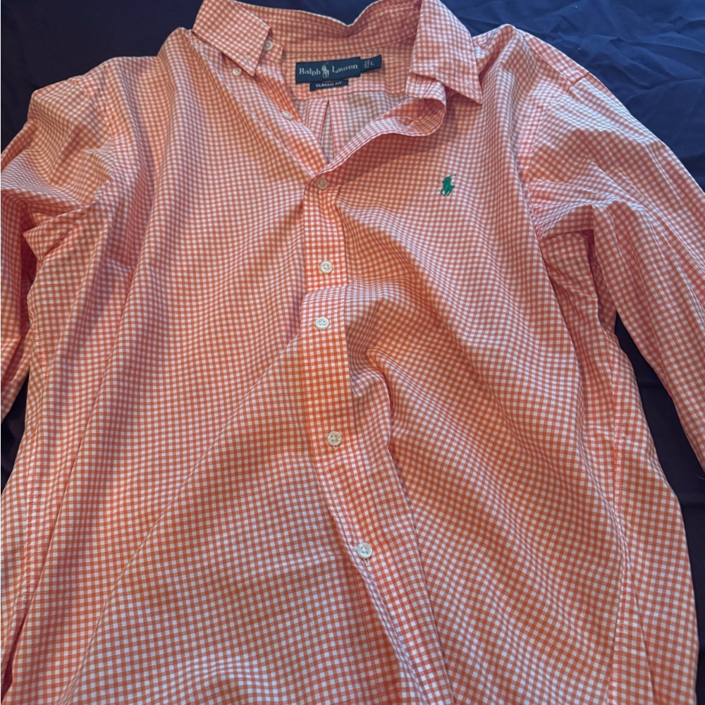 Ralph Lauren Orange Casual Button Down Shirt